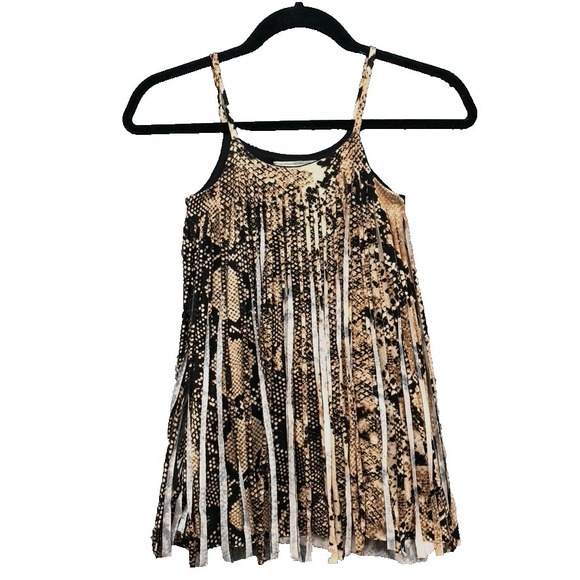 Lois Hill Other - Lois Letzt Les Tout Petits Snake Print Mini Dress Girls 8 Edgy Fringe Party